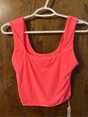 NWT Smoothez by Aerie Bright Coral Pink Cropped Tank Top